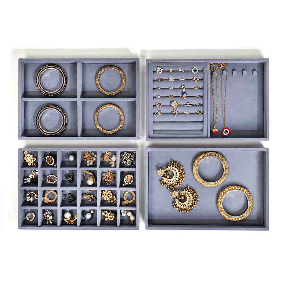 Drawer Stackable Jewellery Trays (Big Set of 4 Trays)