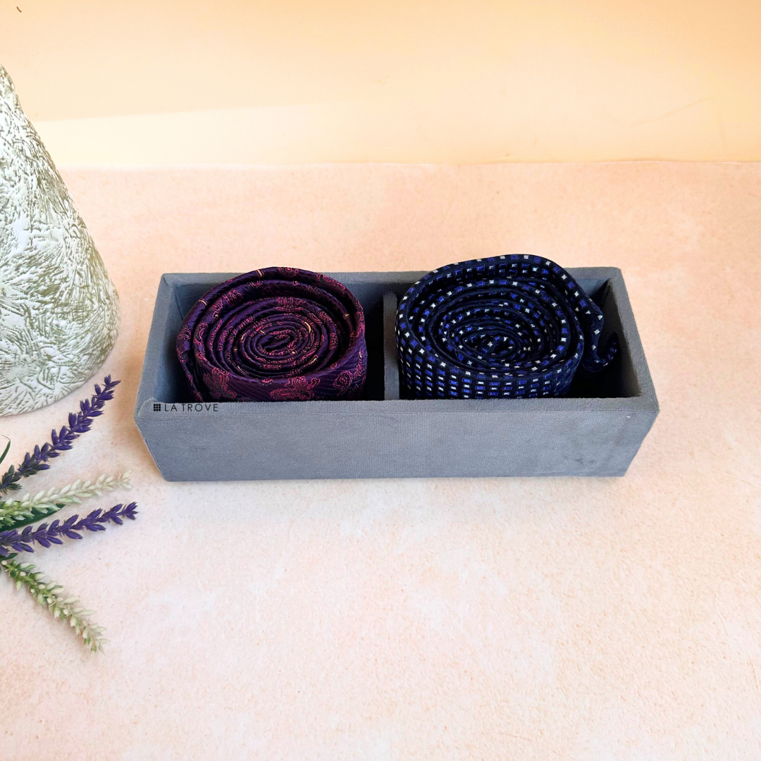 2 Slot Micro Tie & Pocket Square Tray