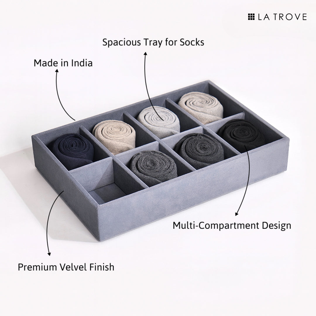 8 Slot Socks Organiser Tray