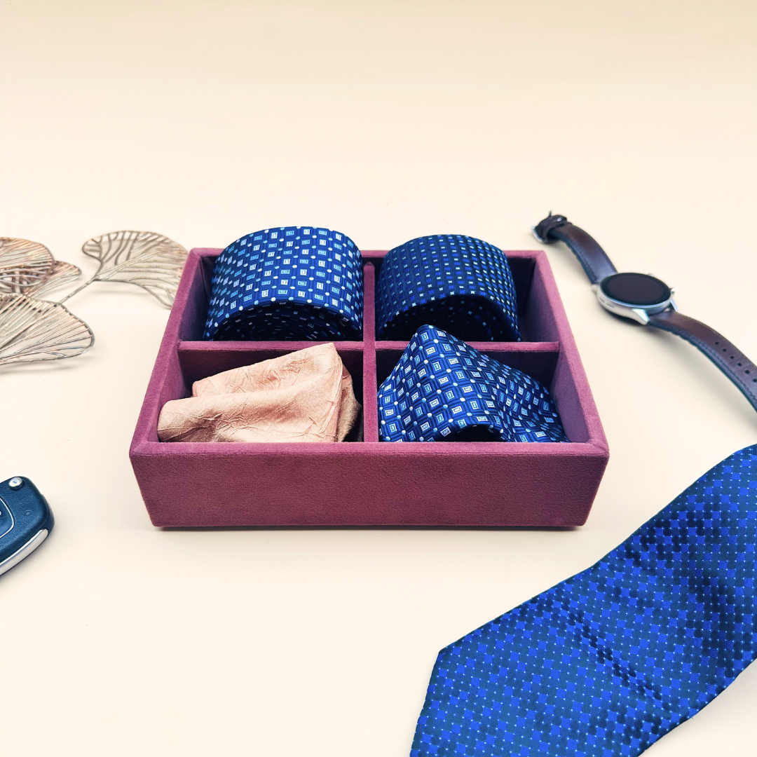 4 Slot Tie & Pocket Square Tray
