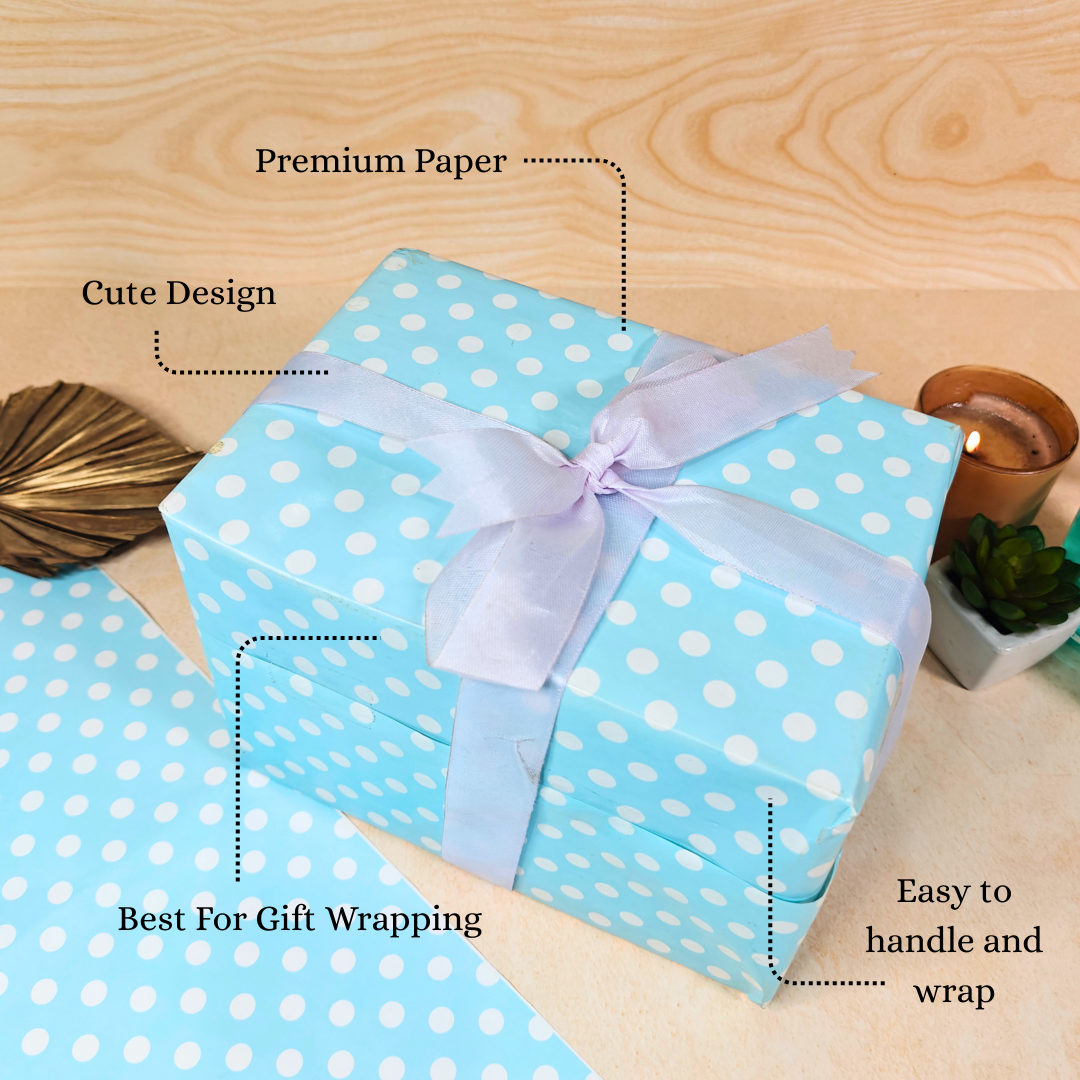 Blue Polka Dots Packing Paper