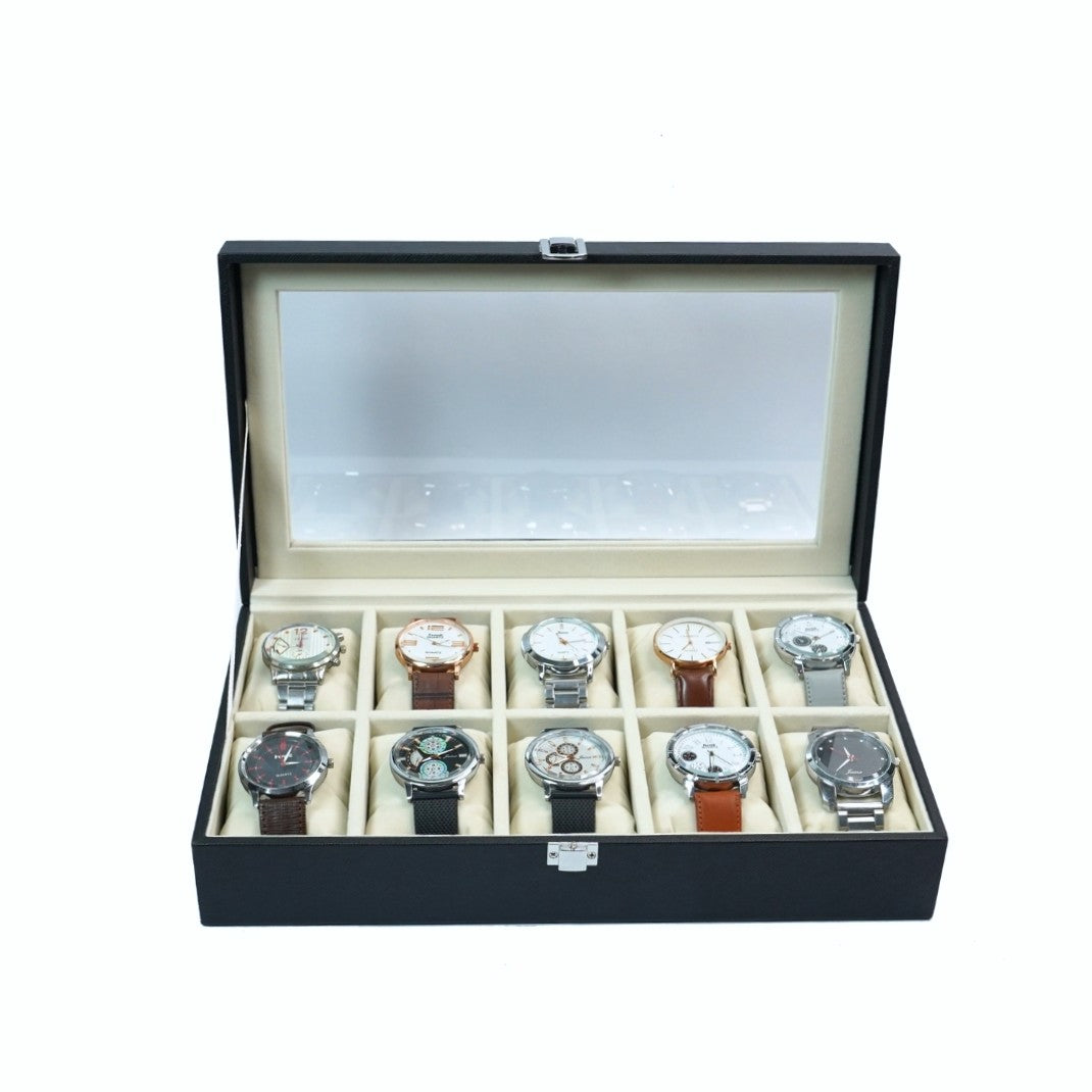 TBT 10 Slot Watch Box With Glass Top
