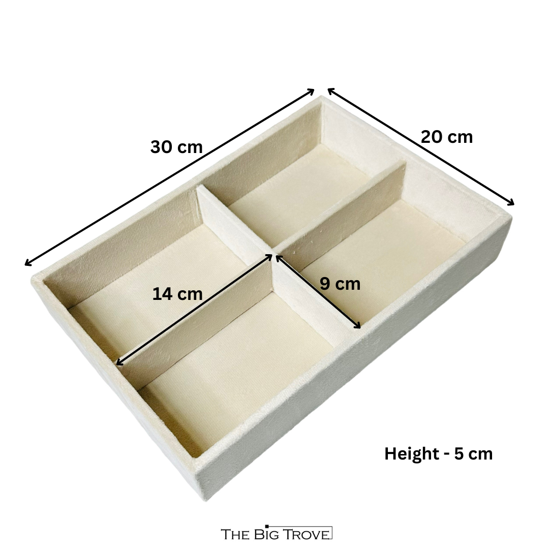 4 Slot Velvet Belt Tray