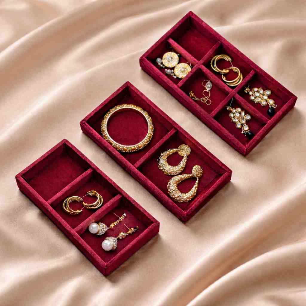 3 Grid, 2 Grid & 6 Grid Mini Jewellery Organiser – Compact Storage Combo