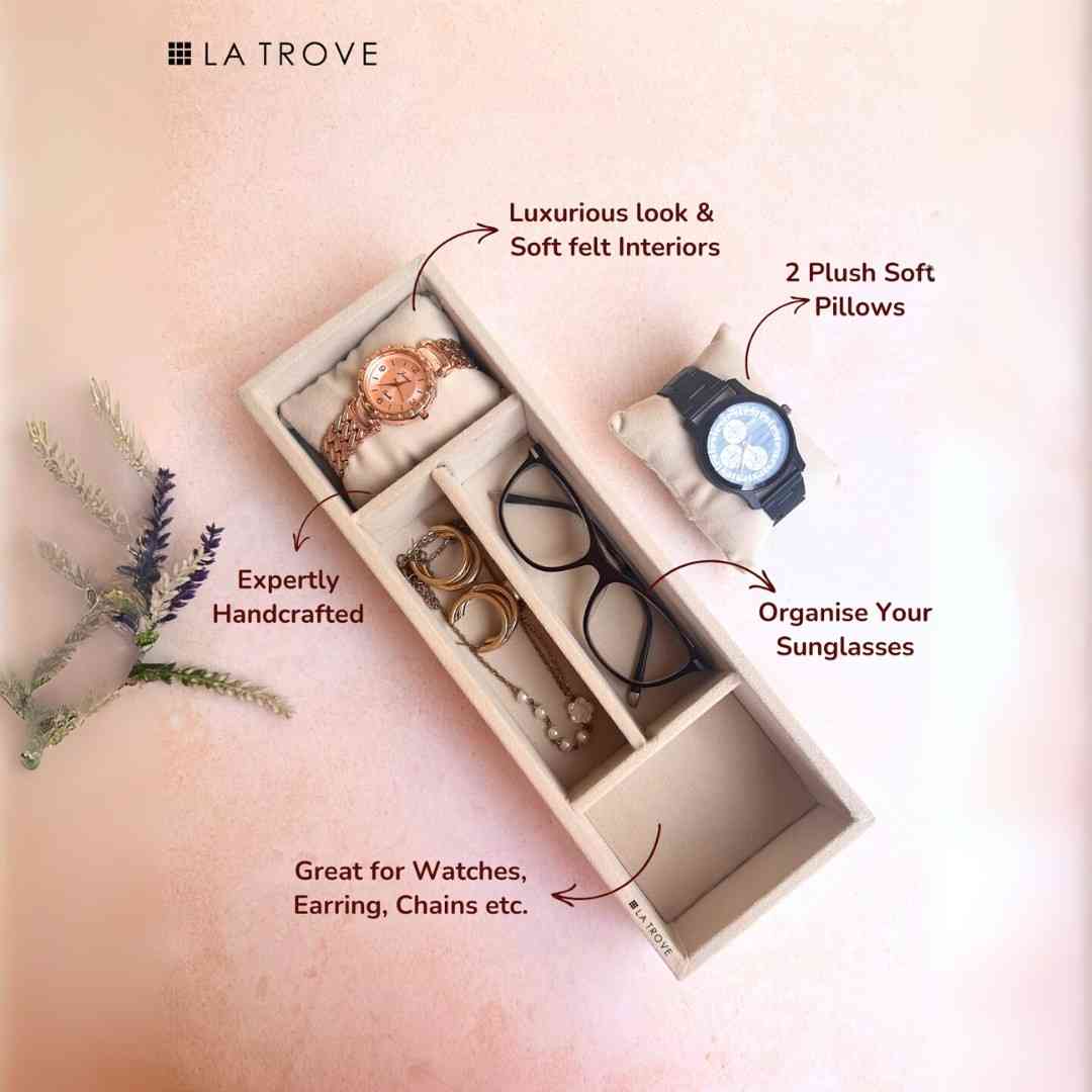 2 Slot Watch & Sunglass Organiser Tray (Sleek)