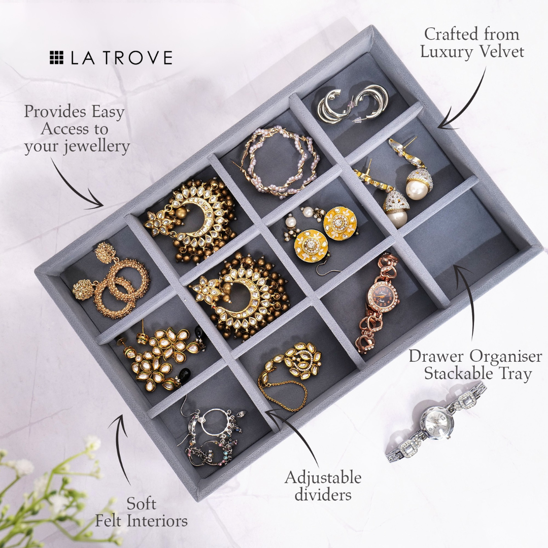 Luxury 12 Grid Jewellery Tray