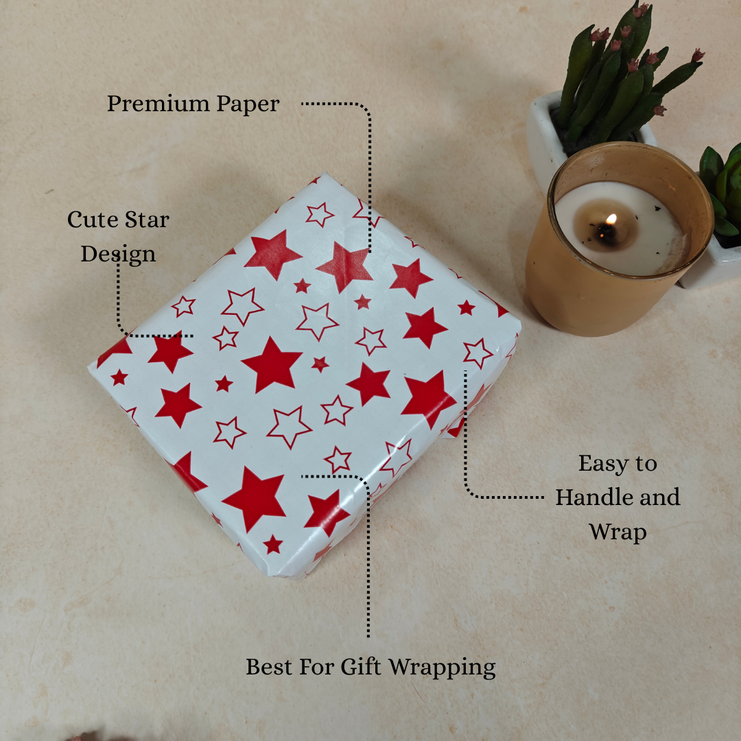 Stars Red Dual Packing Paper