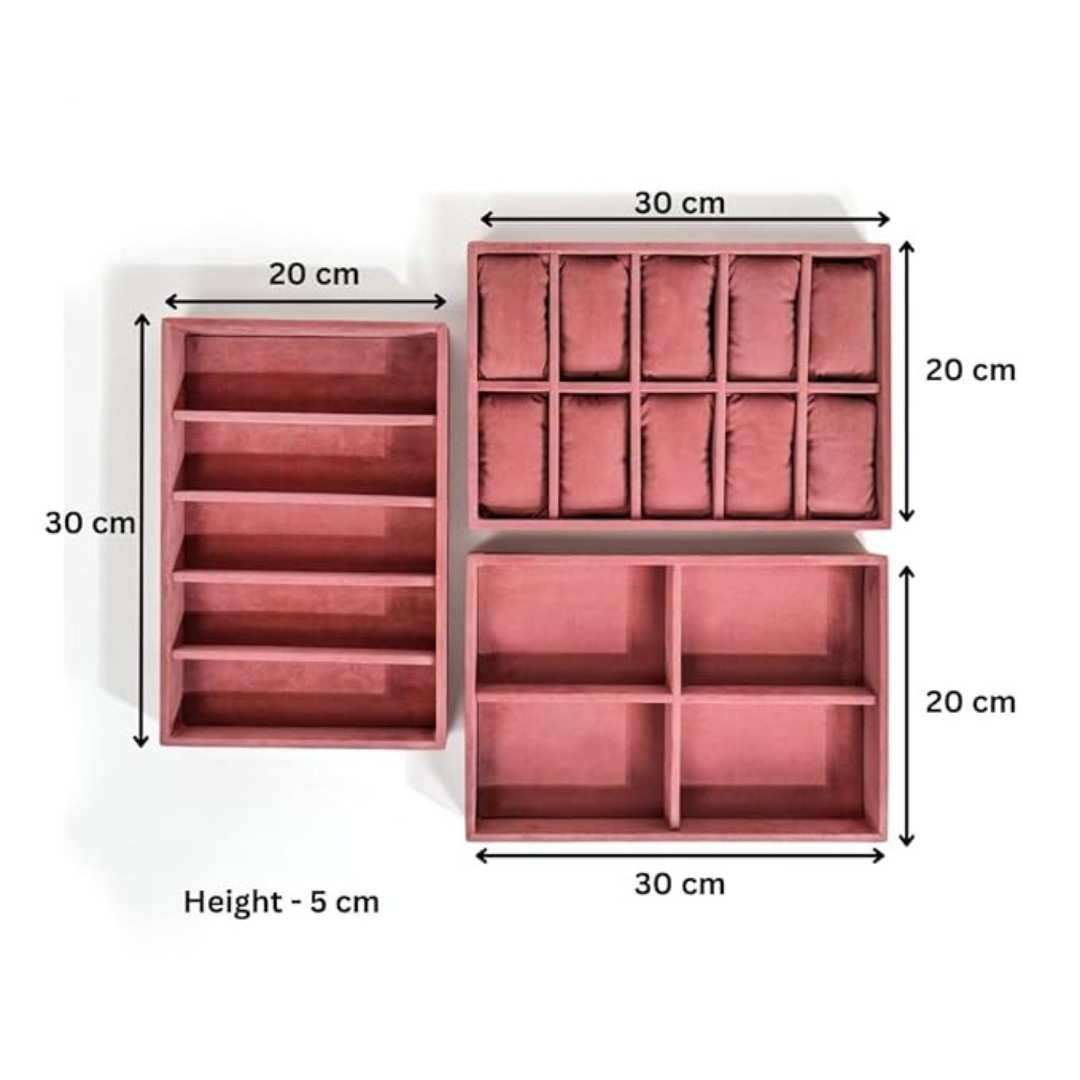 Combo of Watch, Sunglass & Belt Organizer Trays