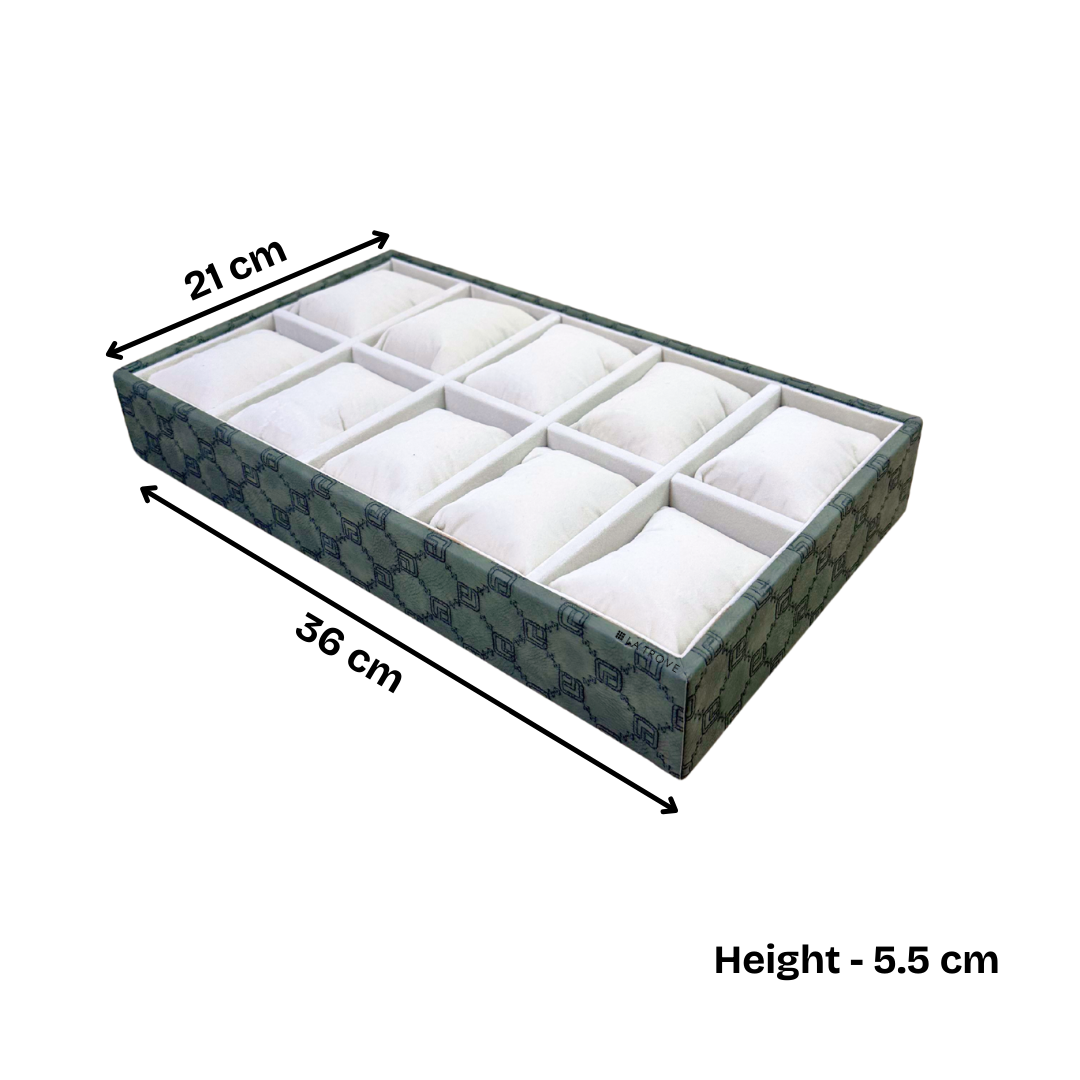 Designer 10-Slot Watch Tray