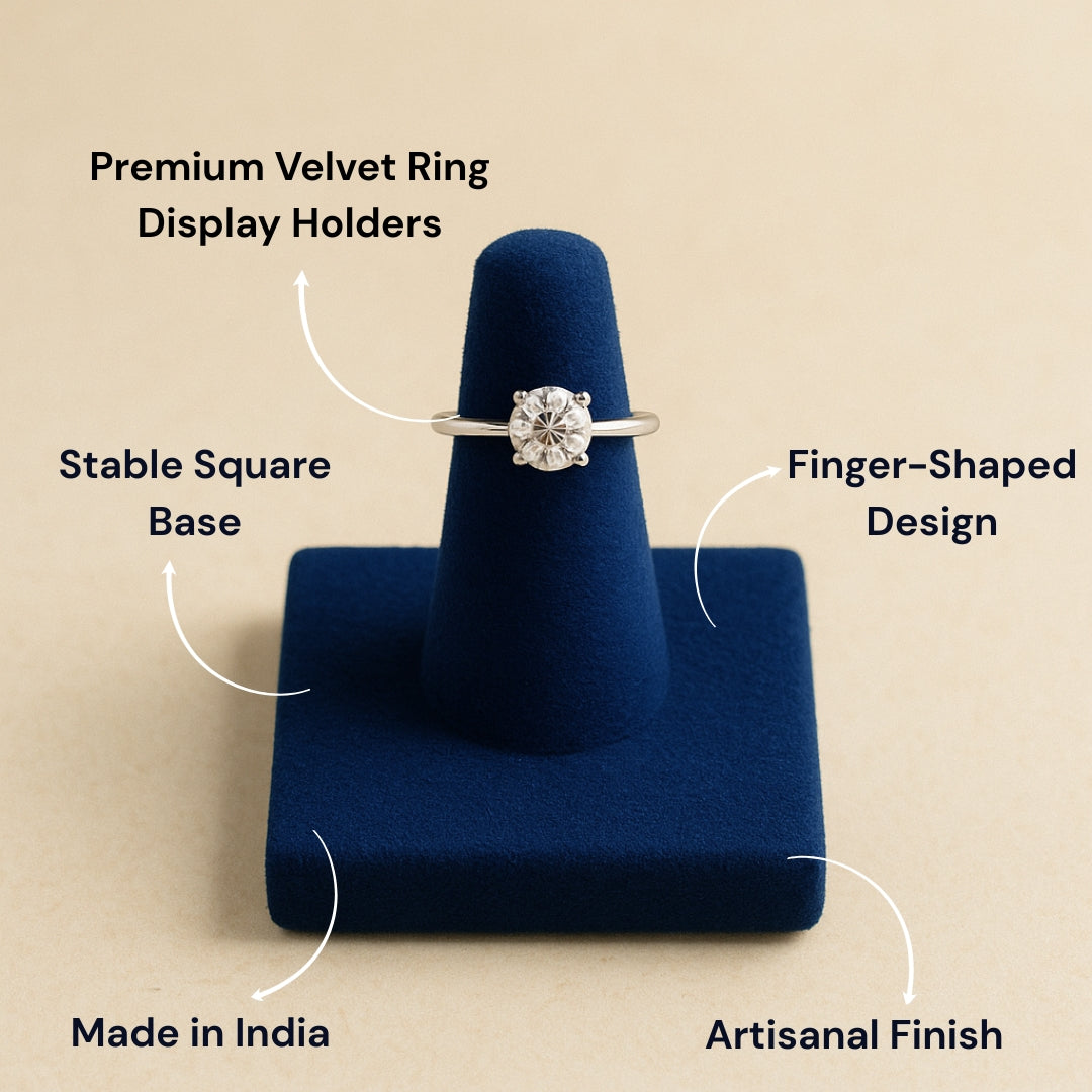 Premium Velvet Finger Ring Holder Stand
