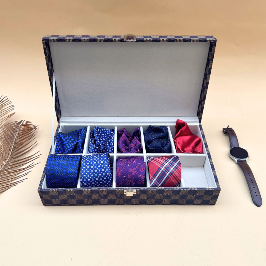 10 Slot Tie & Pocket Square Box