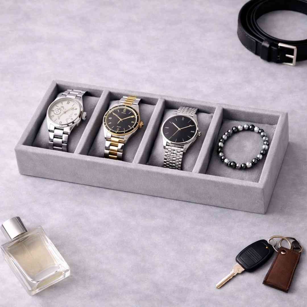 TBT 4 Slot Watch Tray – Elegant Watch Organisation for Modern Wardrobes