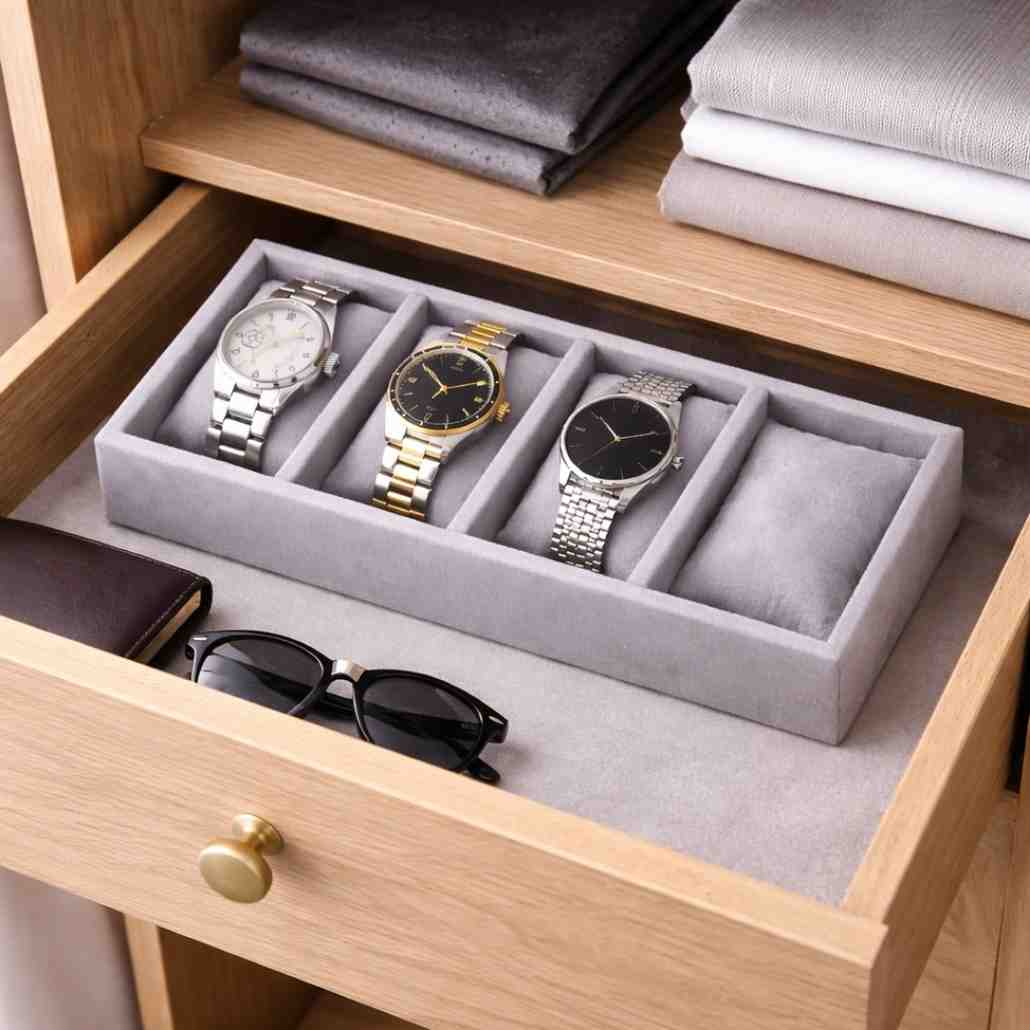 TBT 4 Slot Watch Tray – Elegant Watch Organisation for Modern Wardrobes