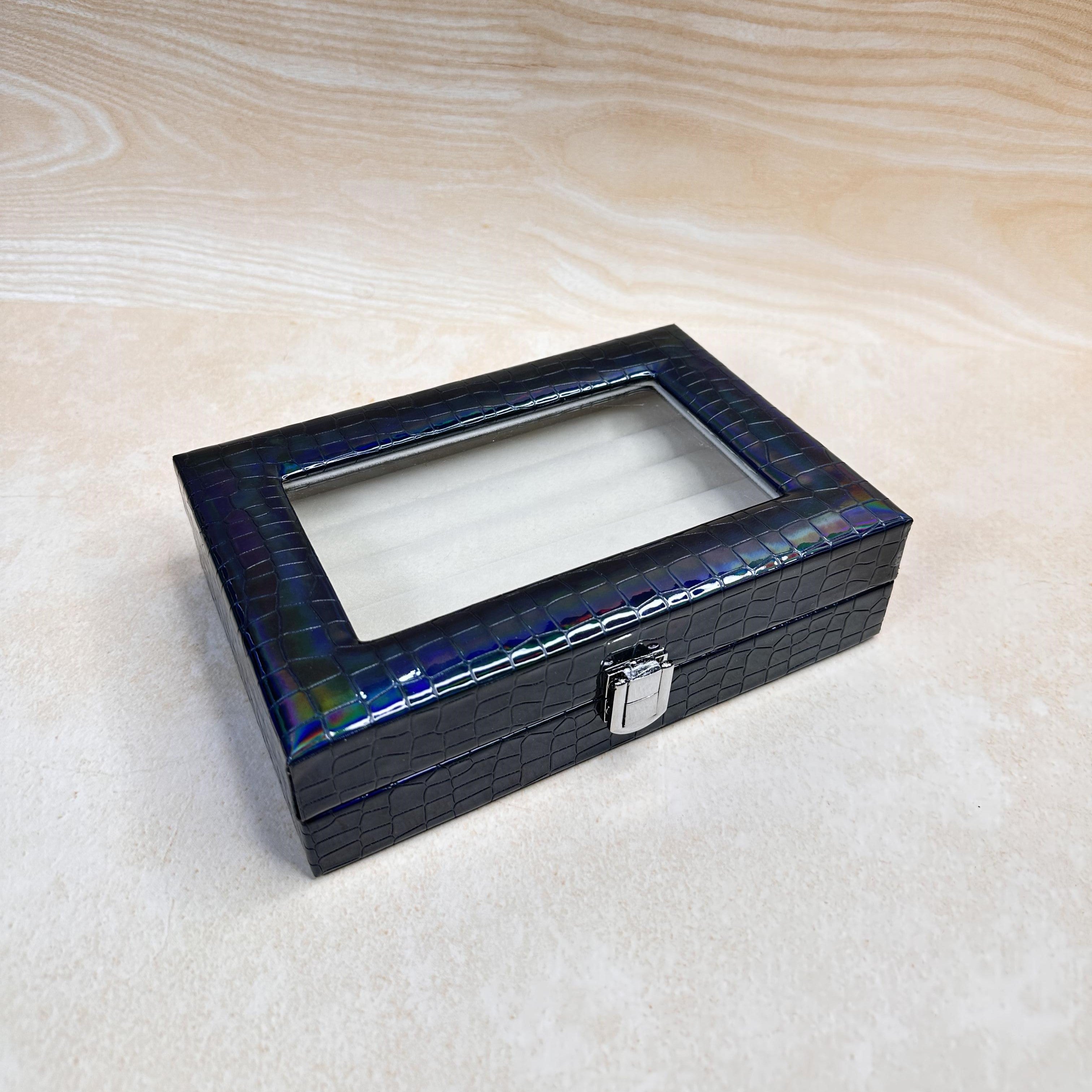 Ring Organiser Box With Glass Top
