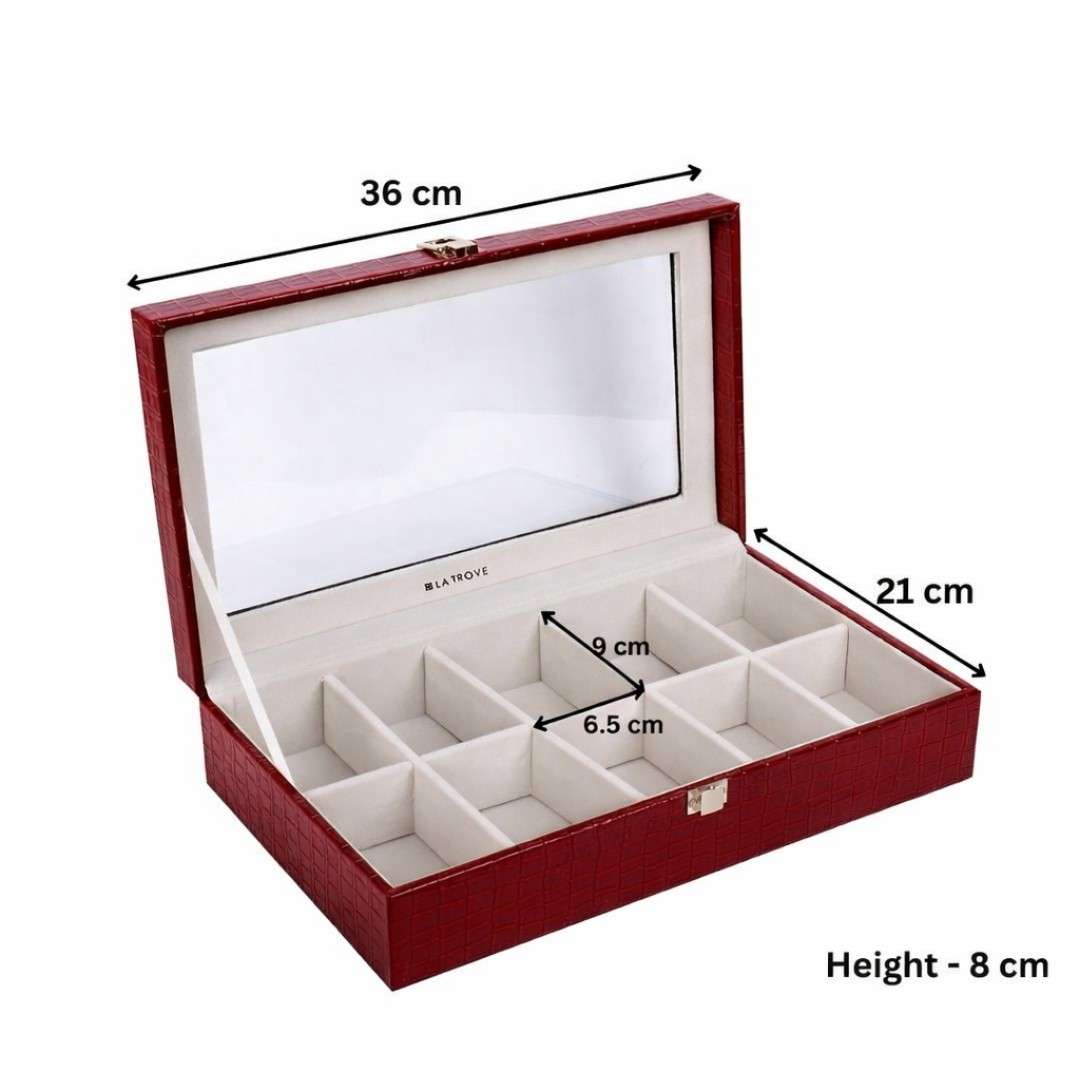10 Slot Watch Box (With Glass Top)