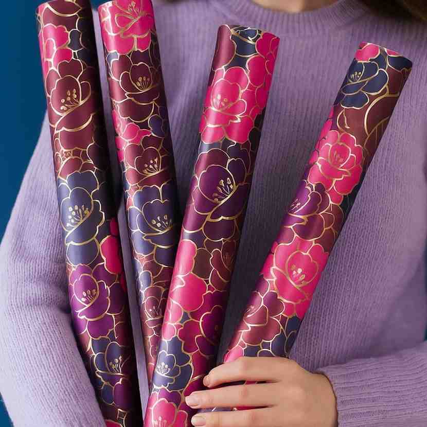 Beautiful Dark floral Packing Paper