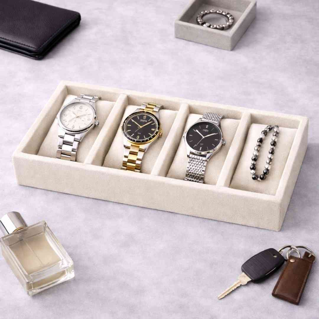 TBT 4 Slot Watch Tray – Elegant Watch Organisation for Modern Wardrobes