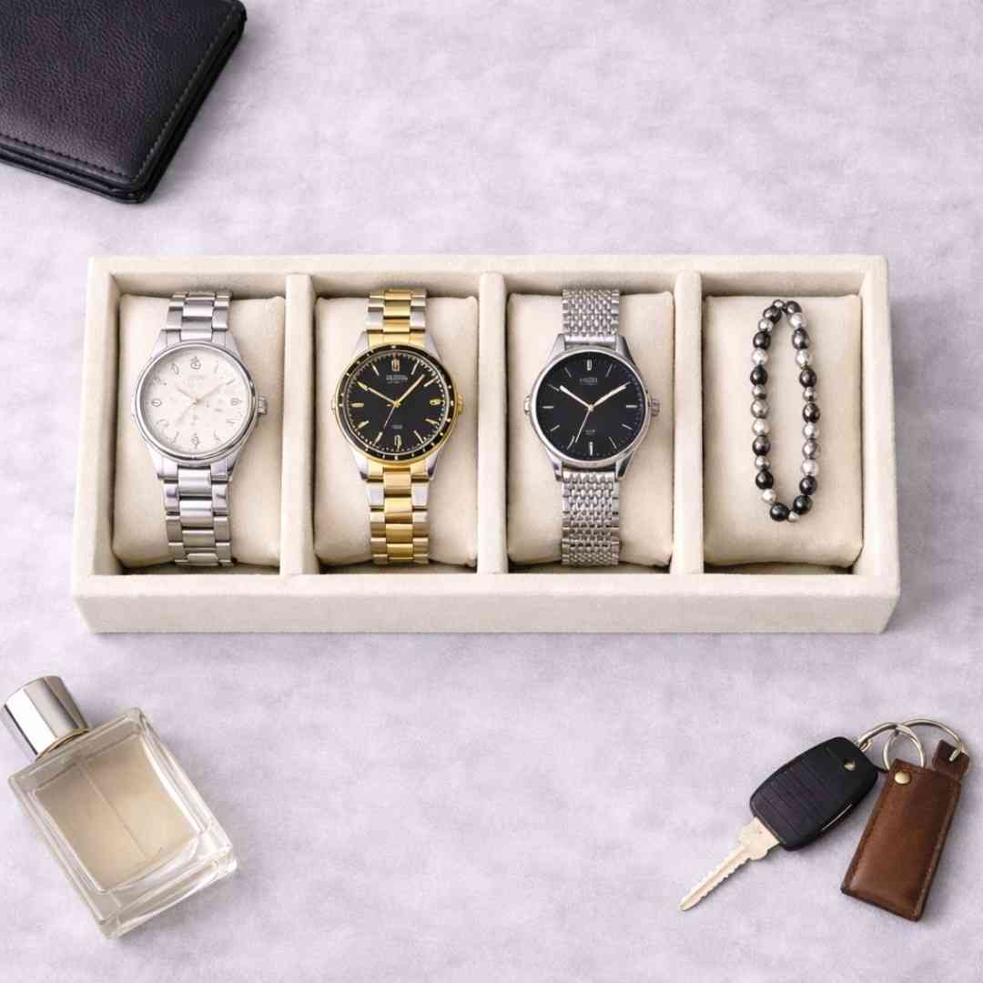 TBT 4 Slot Watch Tray – Elegant Watch Organisation for Modern Wardrobes