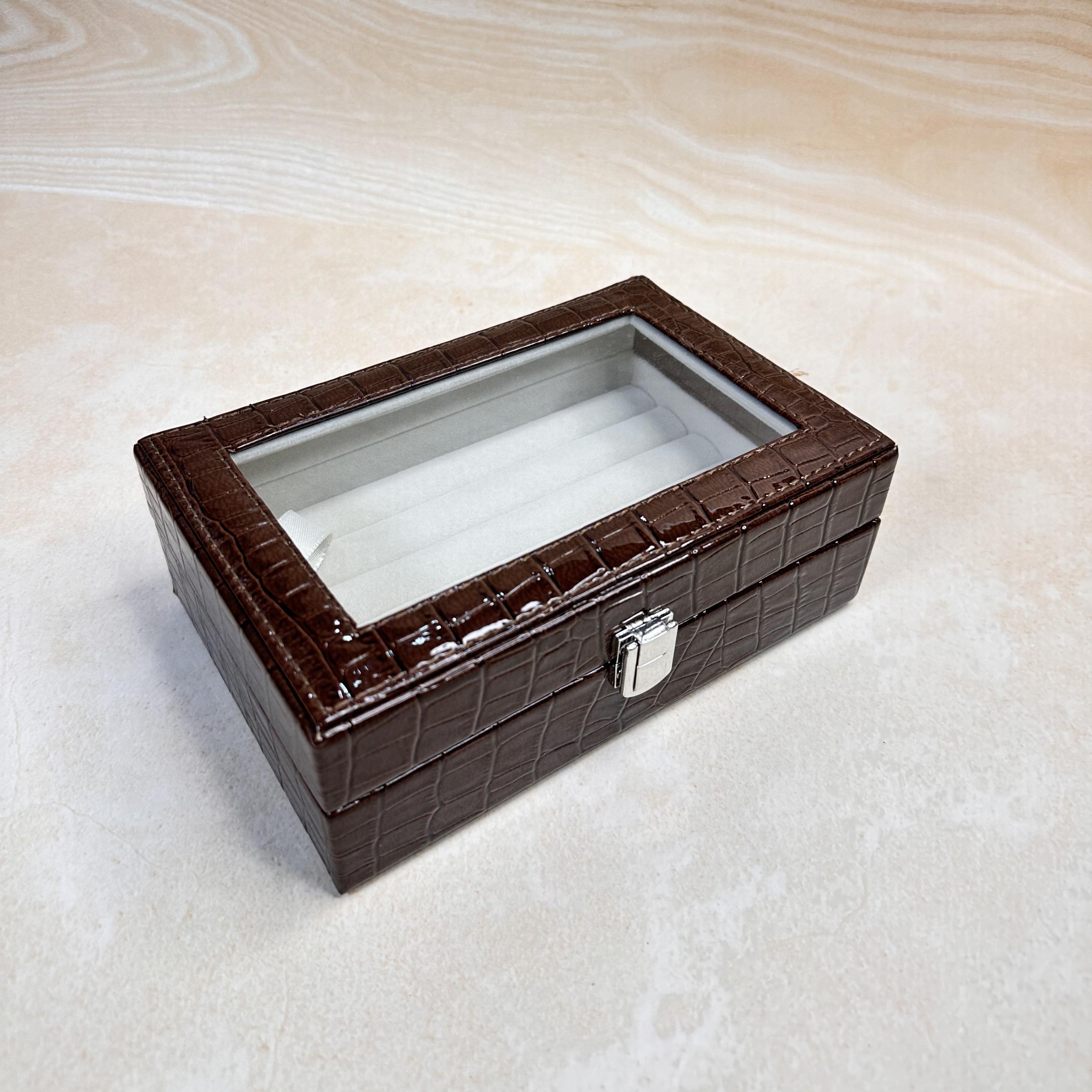 Ring Organiser Box With Glass Top