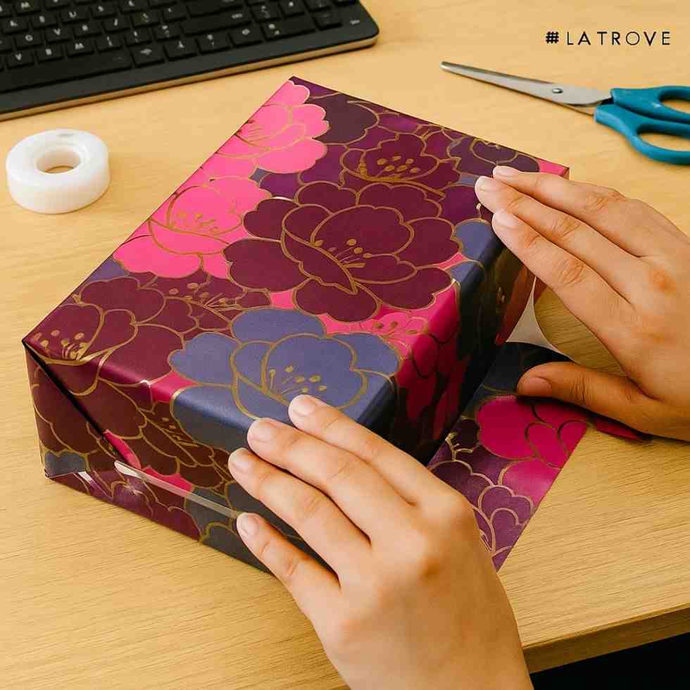 Beautiful Dark floral Packing Paper