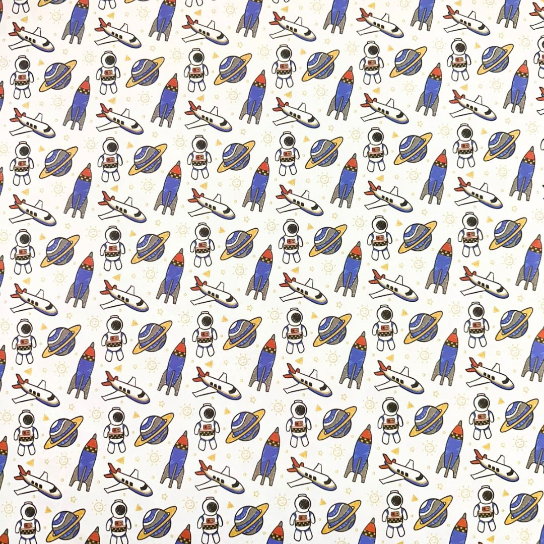 Space motif gift wrap by La Trove.