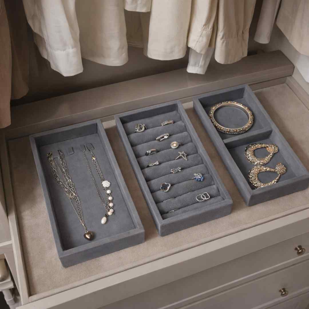 Ring, Chain & 2 Grid Jewellery Tray Organizer