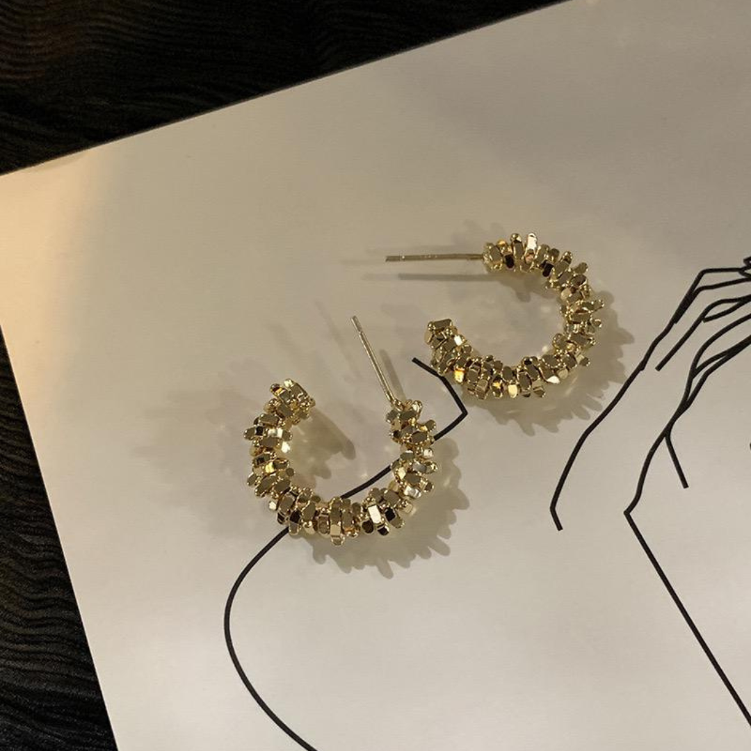 Semicircular Hoop Earrings
