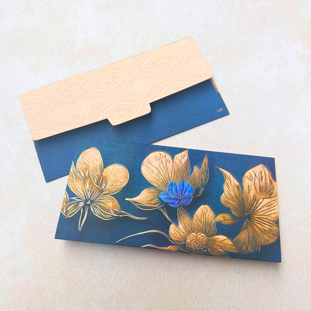 Blue Paradise Cash Envelopes – Elegant Floral Gift Covers.