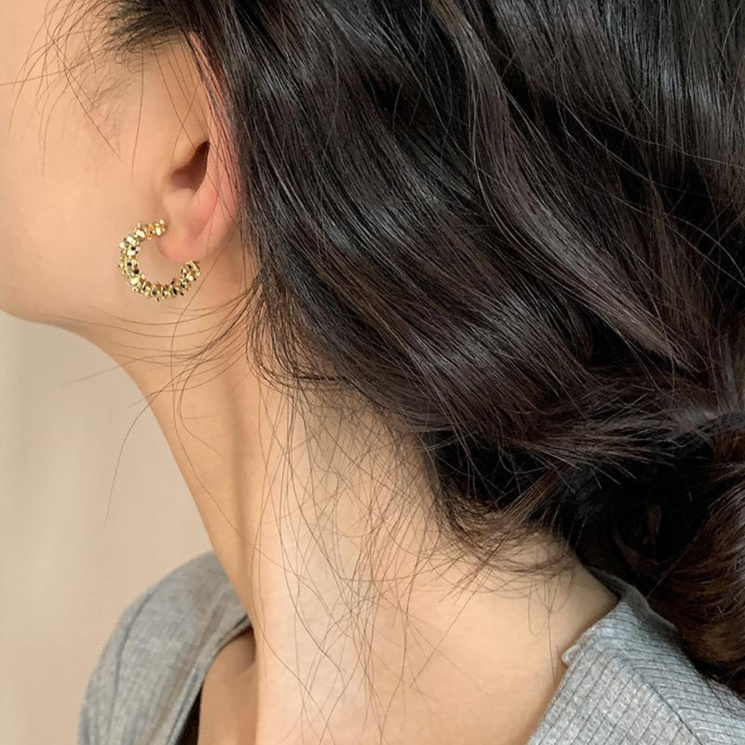 Gold-Tone Hoop Earrings – Modern Casual Wear Accessory.