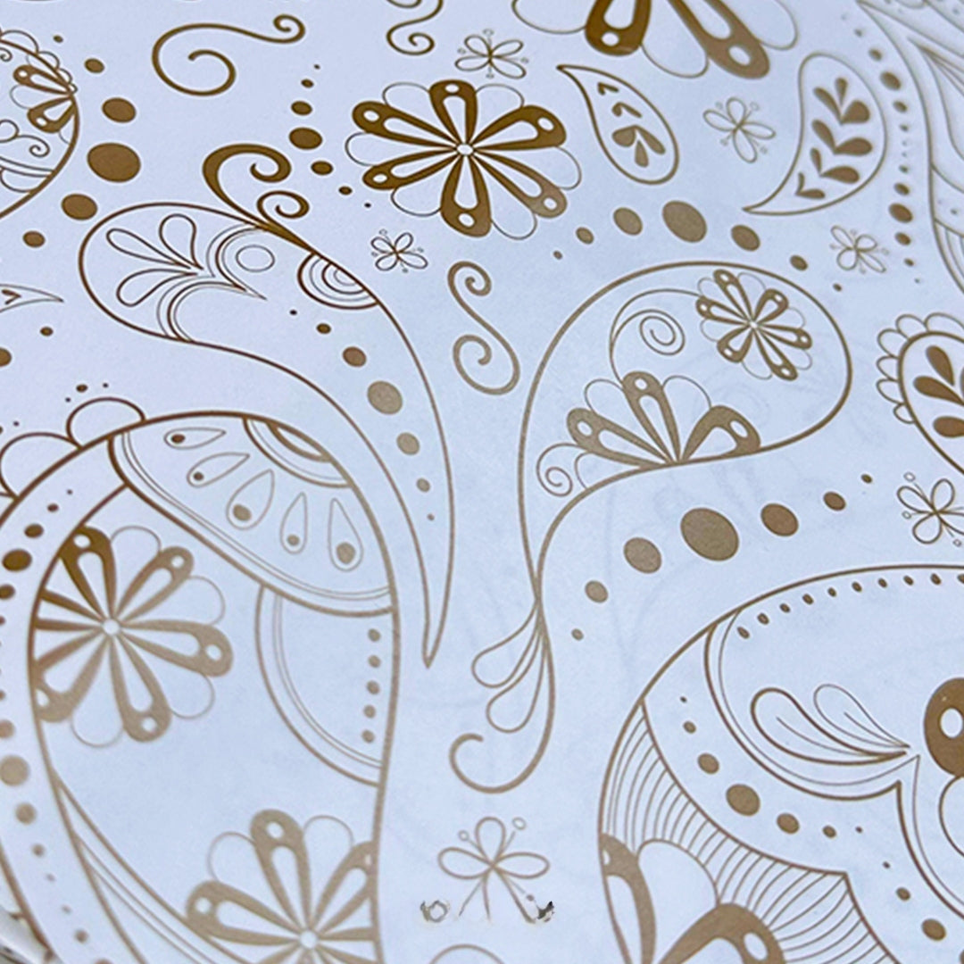 Flower Gold White Base Packing Paper