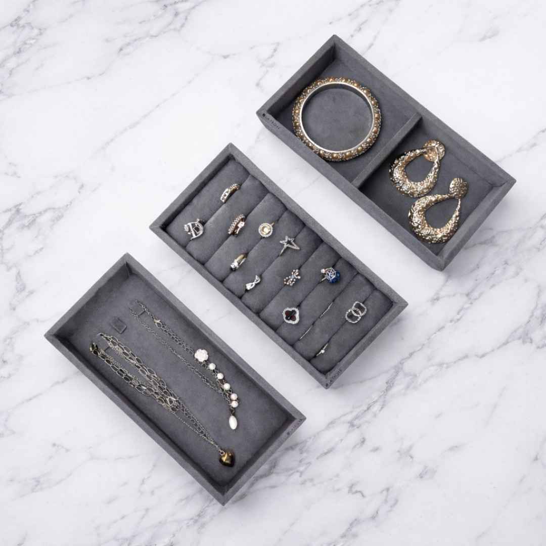 Ring, Chain & 2 Grid Jewellery Tray Organizer