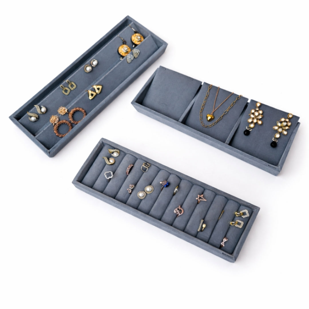 Jewellery Storage Tray Combo – Ring, Necklace & Earring Organiser
