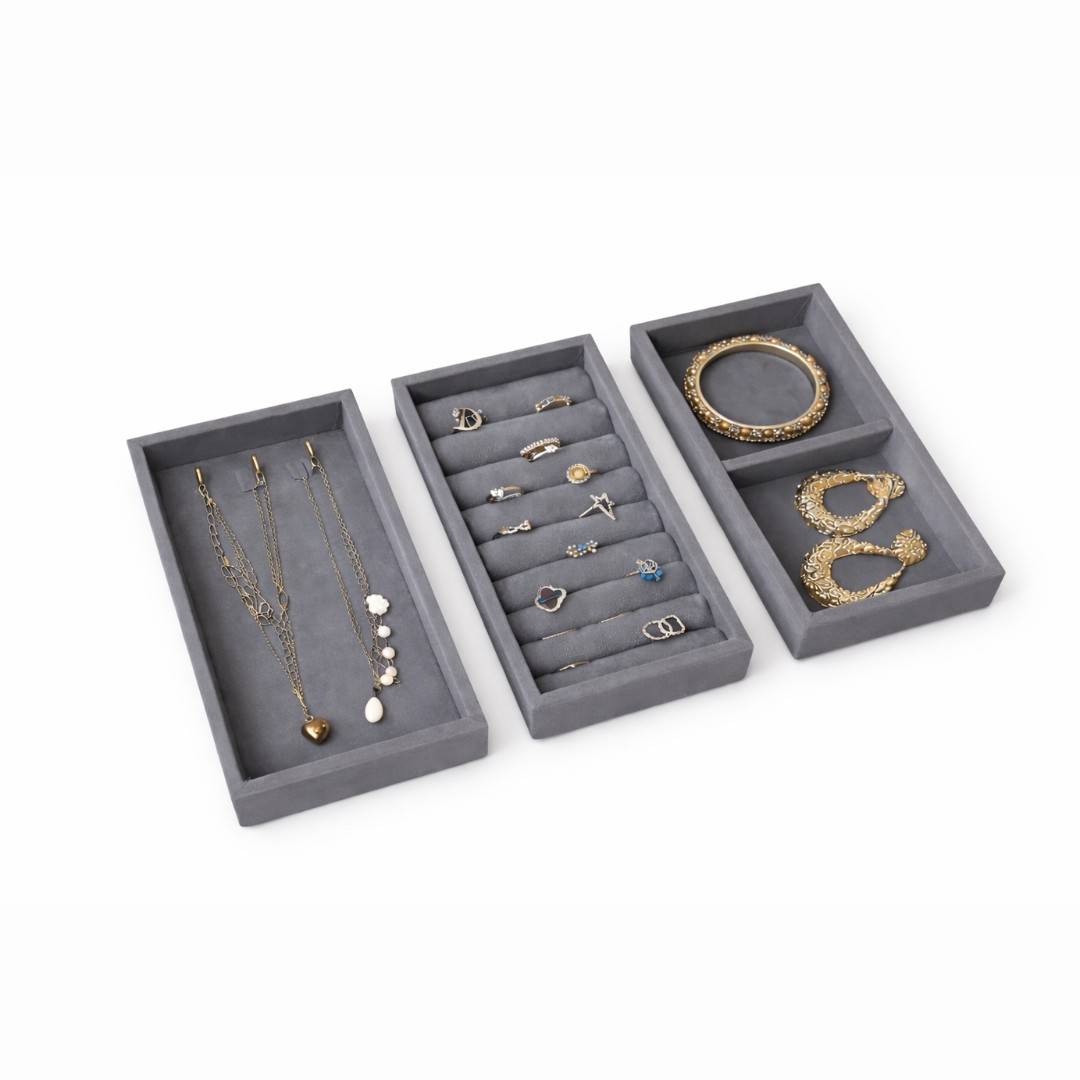 Ring, Chain & 2 Grid Jewellery Tray Organizer