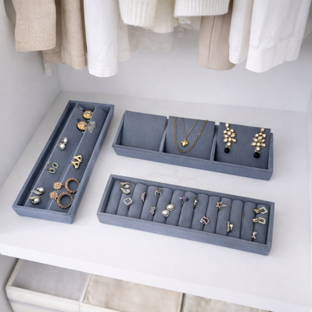 Jewellery Storage Tray Combo – Ring, Necklace & Earring Organiser