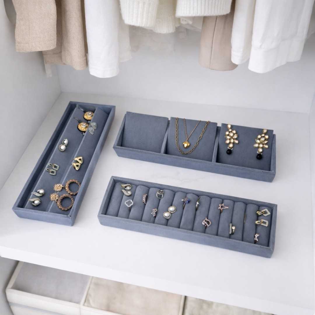 Jewellery Storage Tray Combo – Ring, Necklace & Earring Organizer