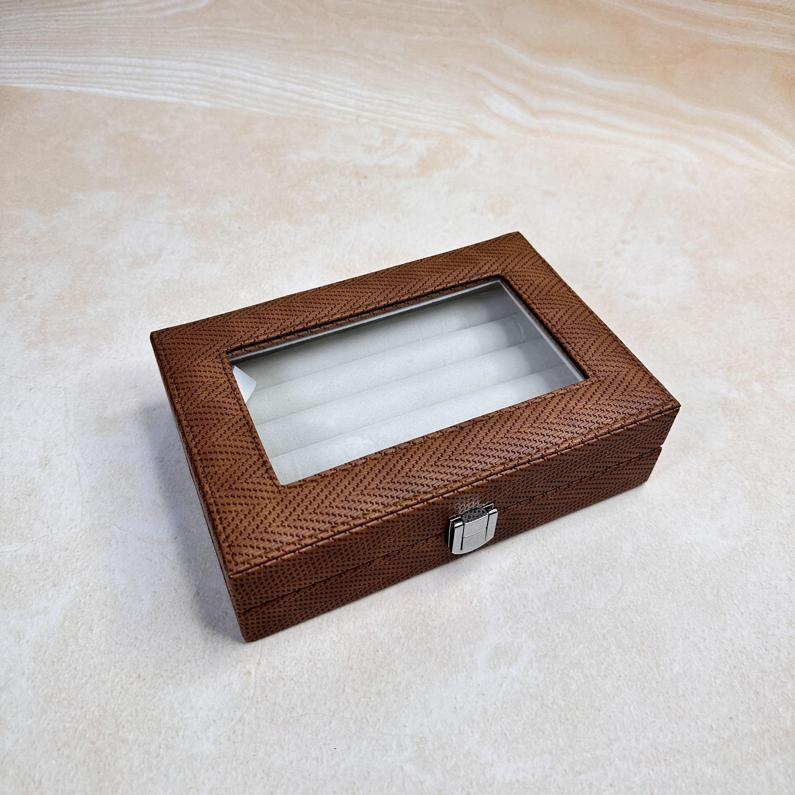 Ring Organiser Box With Glass Top