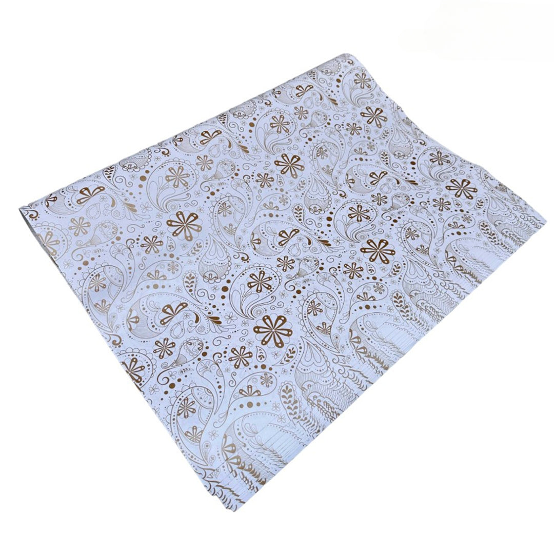 Flower Gold & White Base Packing Paper – Elegant Floral Gift Wrap