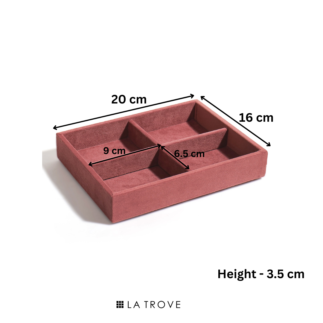 Luxury Small 4 Grids Jewellery Tray