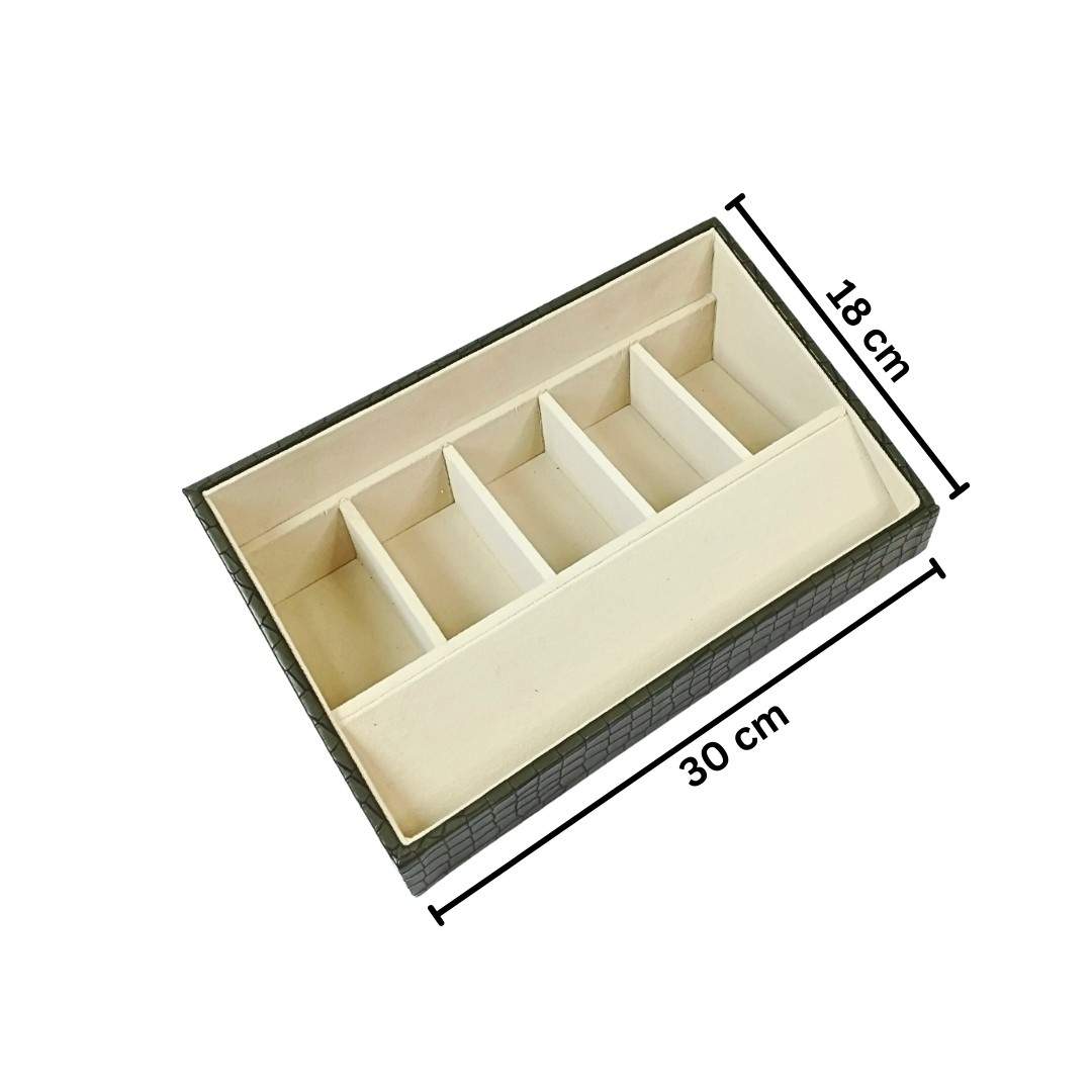 5 Slot Luxury Vegan Leather Belt Tray