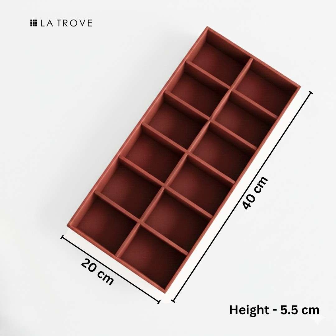 12 Slot Tie Tray for Ties, Scarves & Belts