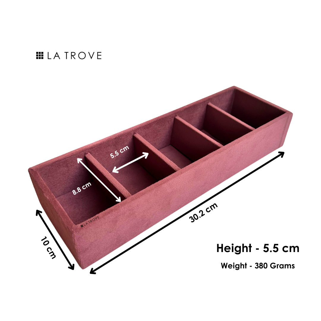 5 Slot Tie & Pocket Square Tray (Sleek)