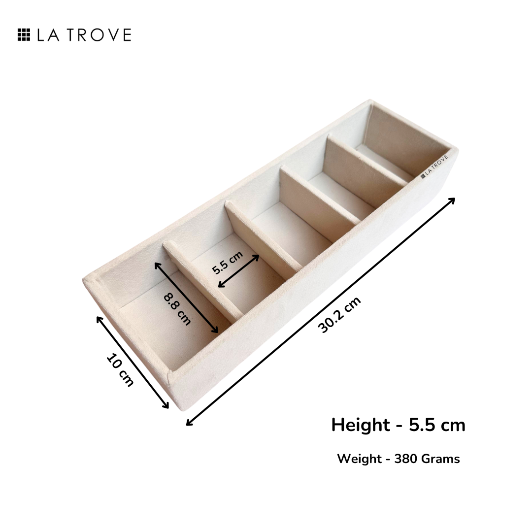 5 Slot Tie & Pocket Square Tray (Sleek)