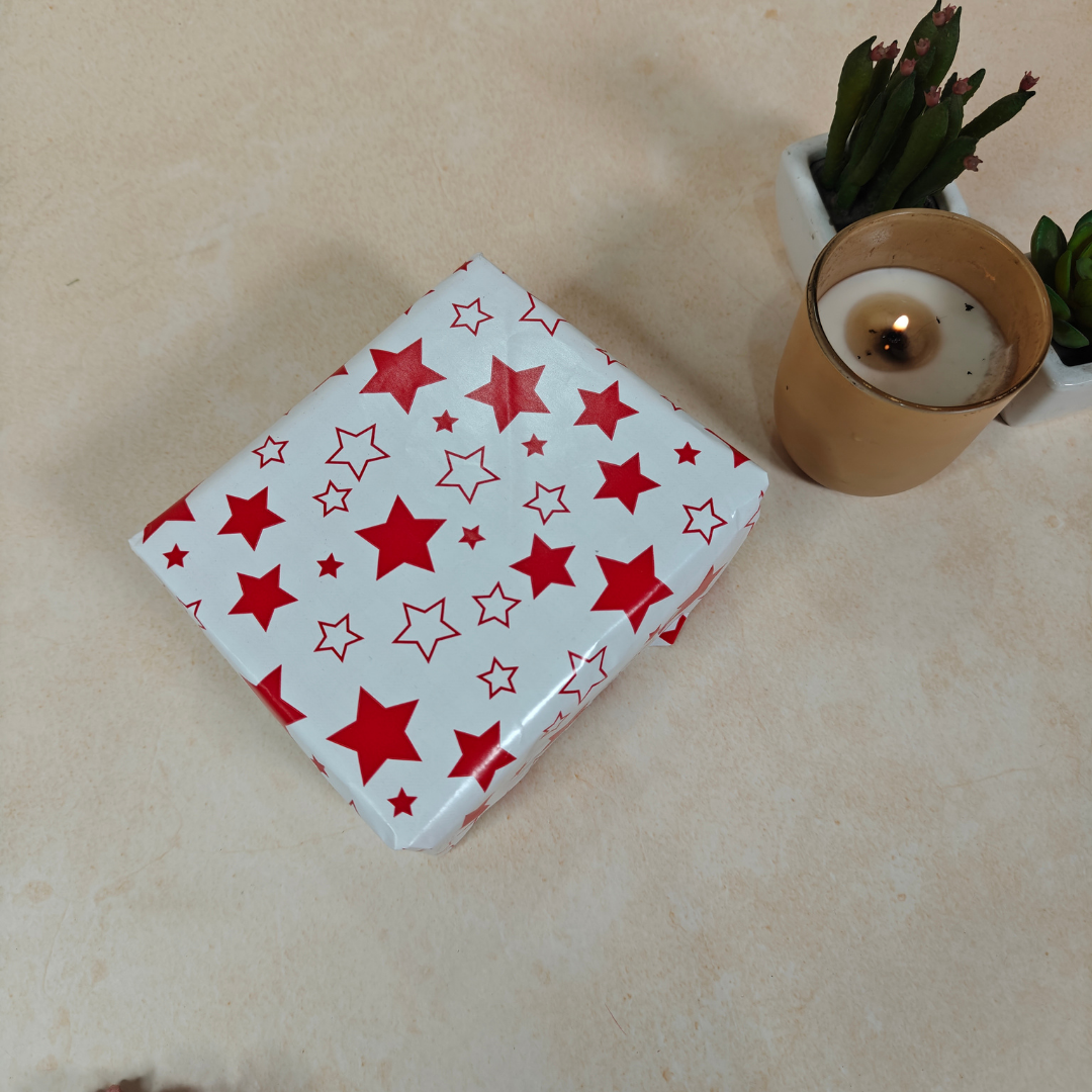 Stars Red Dual Packing Paper