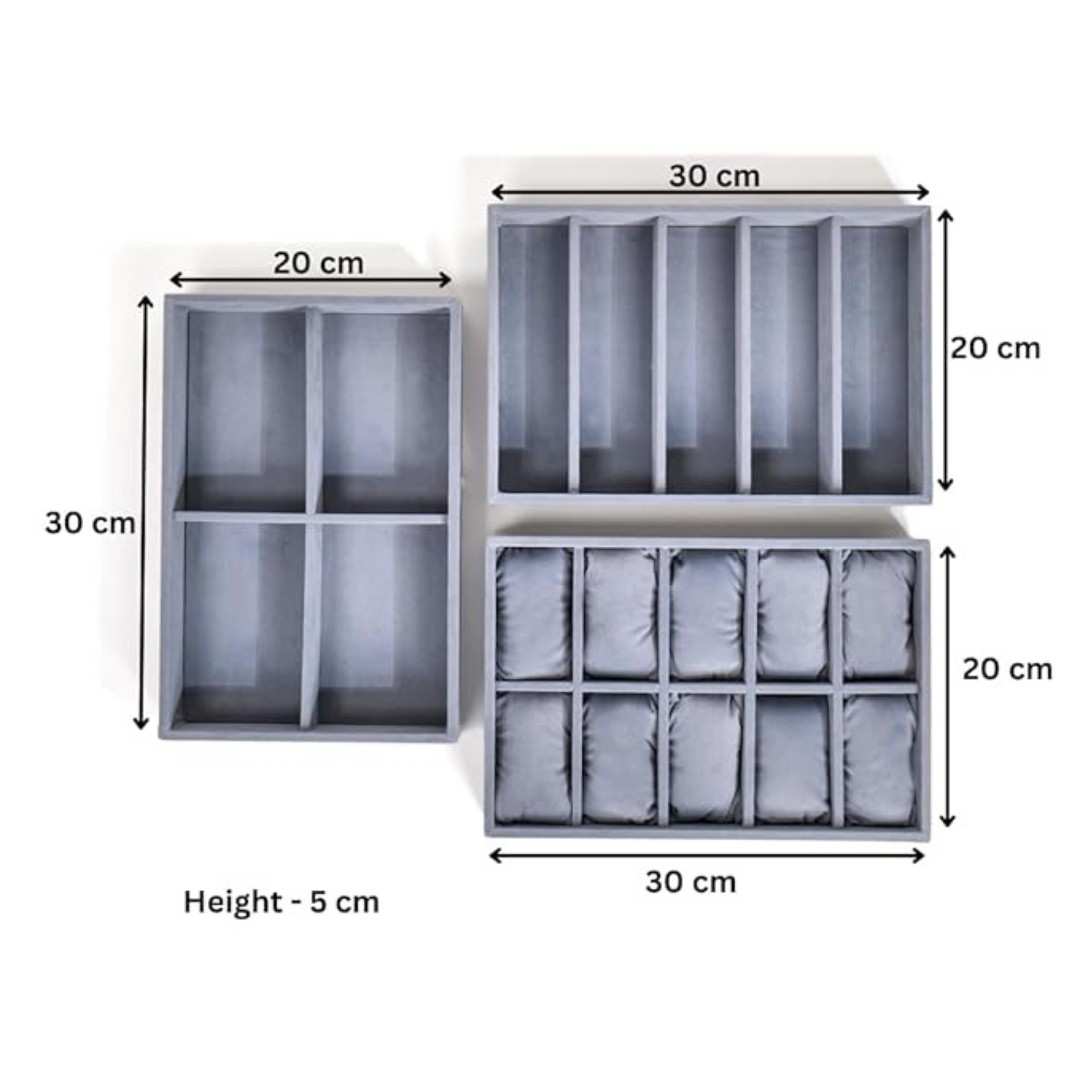 Combo of Watch, Sunglass & Belt Organizer Trays