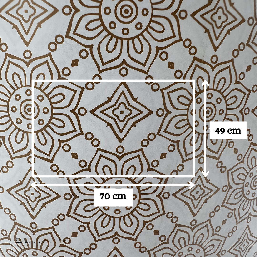 Golden Flower White Base Packing Paper