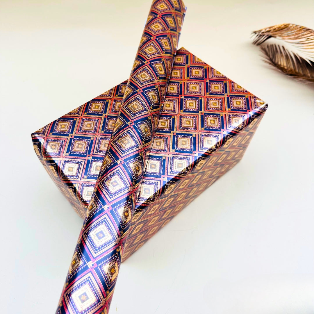 Golden Touch Squares Packing Paper