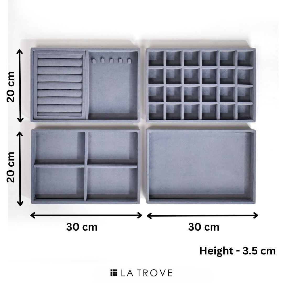 Drawer Stackable Jewellery Trays (Big Set of 4 Trays)