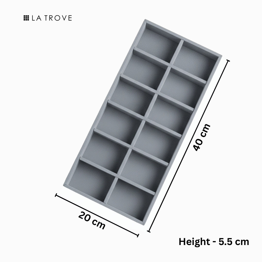 12 Slot Tie Tray for Ties, Scarves & Belts