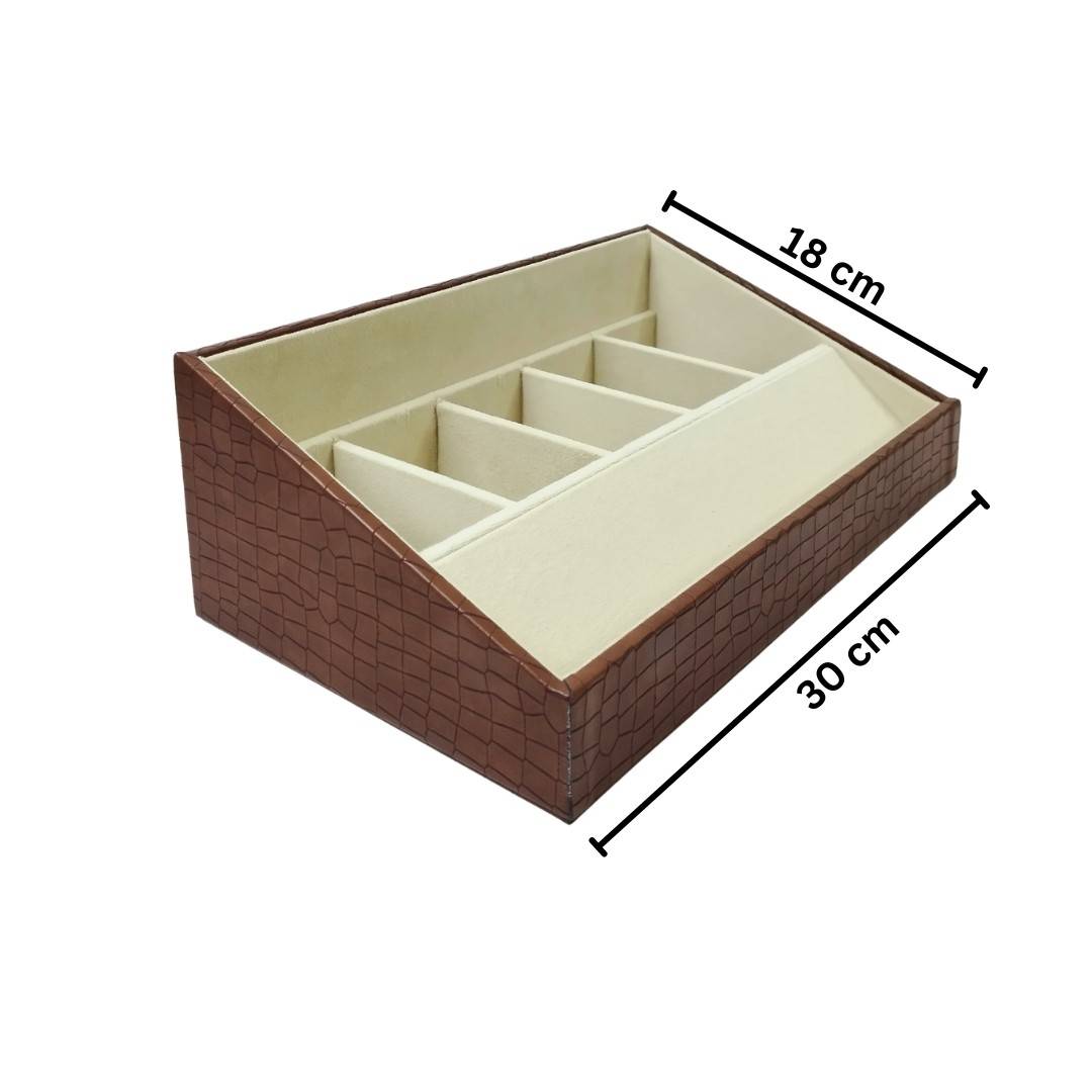 5 Slot Luxury Vegan Leather Belt Tray