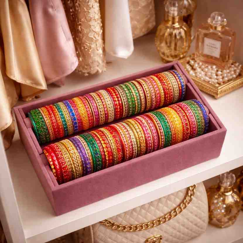Double Rod Bangle Box – Elegant Storage for Bangles, Bracelets & Kada